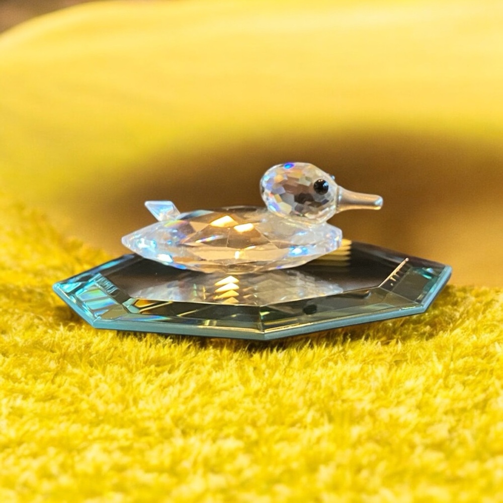 Vintage SWAROVSKI Mini Duck Retired Faceted Crystal Number 010032 MINT - Picture 2 of 9